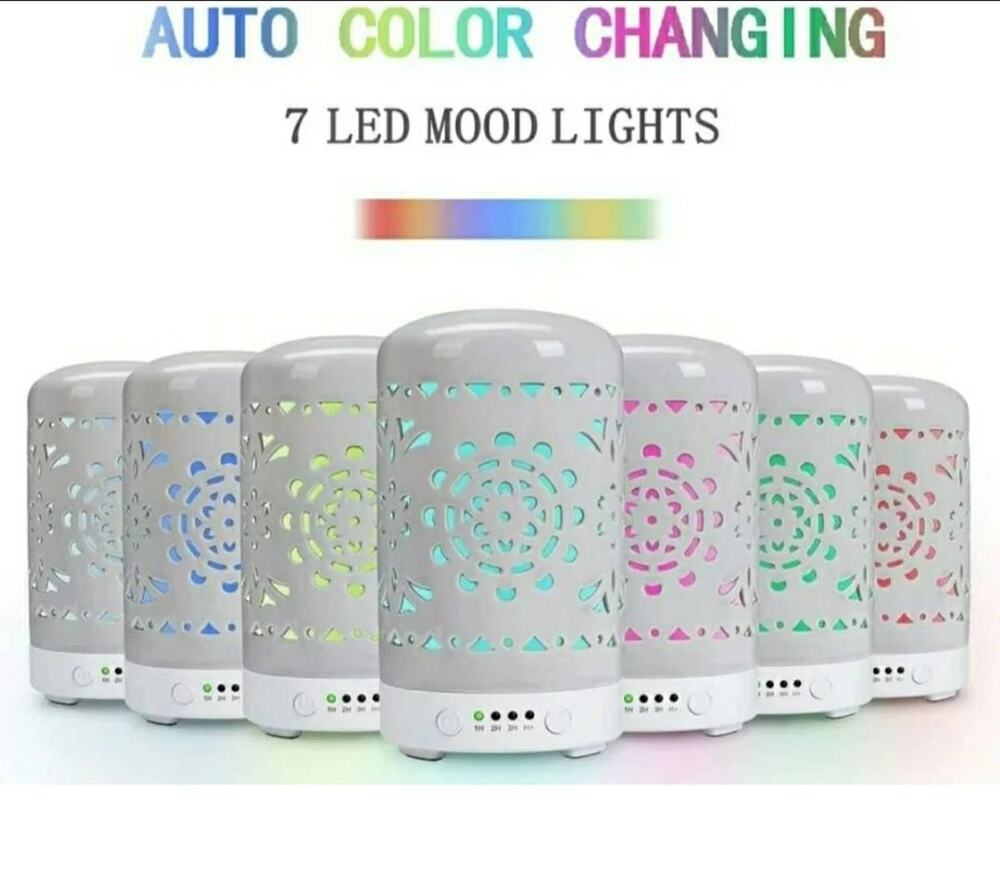 Aromatherapy Essential Oil Diffuser Auto Color Changing 7 Led Mood Lights BNIB